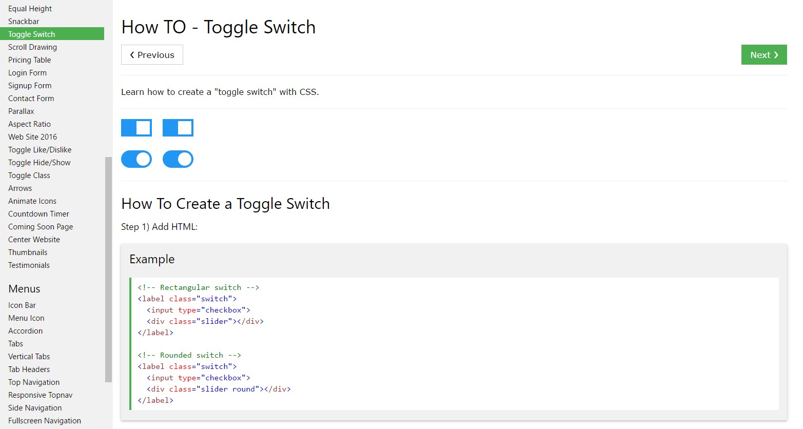  Exactly how to create Toggle Switch