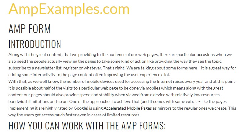  Let's  check out AMP project and AMP-form element?
