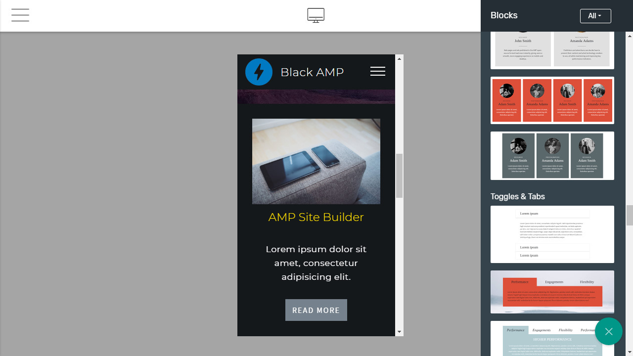 AMP Site Builder