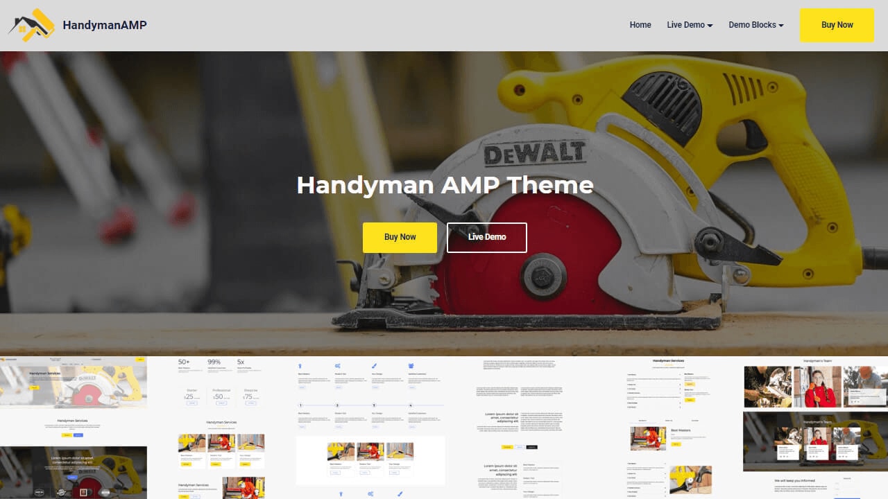 Handyman AMP HTML Components and Templates